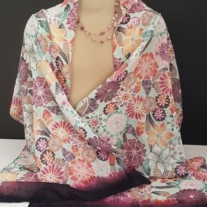 Northern Reflections Oversized Floral Print Scarf Shawl